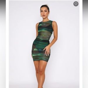 BNWT White Fox Sheer Mini Dress